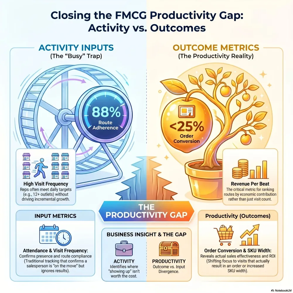 Machine Action Beat Analysis Table Beat Productivity Analysis: How Top FMCG Brands Optimize Field Force ROI